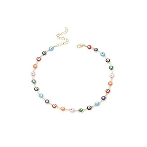 Collana con Occhi di Allah Stile Bohémien Colorati e Retrò - Picture 1 of 8