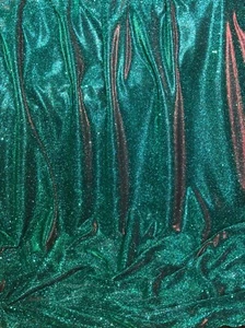 1 Meter grün/rot glitzernder Glitzer Stretch Mondschein Stoff 58" breiter Kleid Hintergrund - Bild 1 von 3