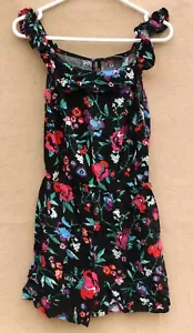C&a Yessica Mujer Negro Floral Luz con Tiras sin Mangas Viscosa Mono GB 10 - Imagen 1 de 5