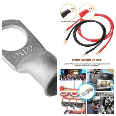 &Adhesive Heat Shrink Tube2AWG Tinned Copper Cable Lug Terminal Ring Connectors - Image 1 of 4