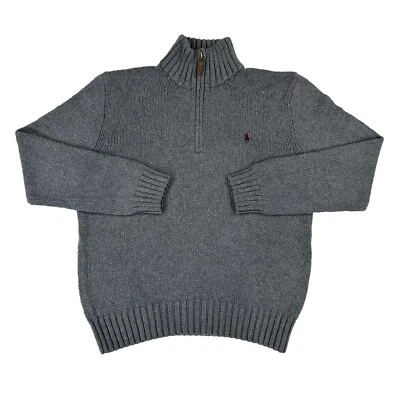 Polo Ralph Lauren Pullover 1/2 Zip Mockneck Sweater - Grey (Wine pony) - Size: M - Image 1 of 2