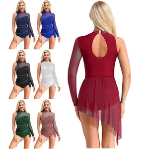 Women Dress Shows Dancewear Gymnastics Leotard Rhinestones Costume Sexy Ballet - Picture 1 of 86