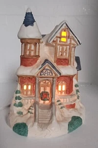 Christmas Village Rare~ Vintage~ Mervyns Studio 5 Porcelain Victorian House  - Picture 1 of 6