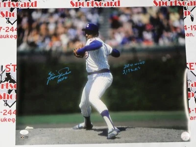 FERGIE JENKINS SIGNED 16X20 INSCRIBED "HOF 91 284 WINS 3192 K'S" JSA COA CHICAGO - Image 1 of 4