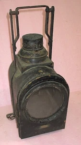 Antique BRASS J.A. Van Dyk & Zoon Kerosene Railroad Lantern LARGE Lens COMPLETE - Picture 1 of 13