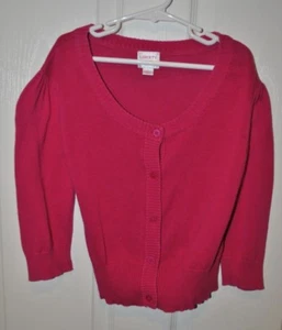 Liberty of London for Target Girls Hot Pink 100% Cotton Cardigan Sweater Sz L - Picture 1 of 5