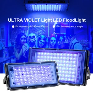 Tira de lámpara ultravioleta con accesorios de barra de luz negra UV de 50 W enchufe de EE. UU./UE DJ fiesta club - Imagen 1 de 22
