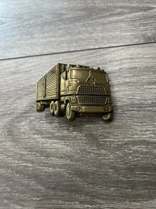 VINTAGE 1978 Ford Semi Truck SOLID BRASS BARON BELT BUCKLE  - Picture 1 of 4