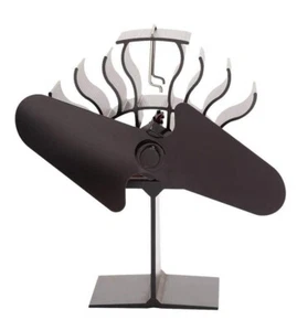 2 Blade Heat Powered Fan For Wood Log Stove Burner Fireplace - Picture 1 of 6