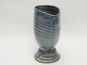 VINTAGE SIGNED CAROLINA POTTERY RUSTIC RAKU GLAZED POTTERY VASE ~ 9" - Picture 1 of 8