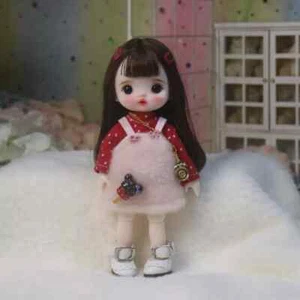 1/8 Bjd Doll ob11 Cute Girl Doll With Face Makeup Eyes Clothes Gift Handmade Toy - Picture 1 of 1