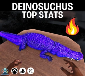 Ark Ascended Oficial PVE PS5 XBOX PC NUEVO TOP STATS DEINOSUCHUS AZUL SÓLIDO - Imagen 1 de 4