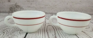 Prodotti da tavola Corning Pyrex a righe viola rosso tazze da caffè merce ristorante lotto di 2 - Foto 1 di 11