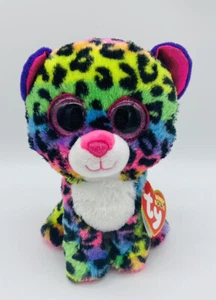 TY Beanie Boos 2017 Dotty The Leopard 6" orejas rosa multicolor con etiqueta - Imagen 1 de 7
