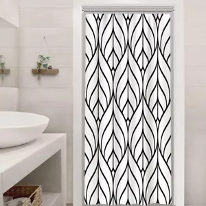 Stall Shower Curtain Small Black and White Striped Shower Curtain Set for Bat... - Picture 1 of 8