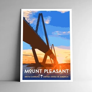 Mount Pleasant Reiseposter/Postkarte South Carolina Ravenel USA mehrere Größen - Bild 1 von 4