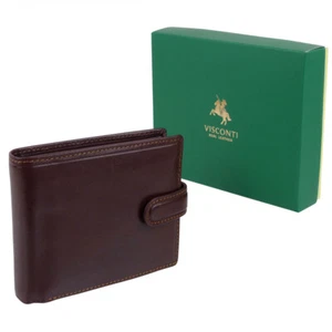 Cartera italiana de cuero con pestañas para hombre de Visconti; colección Monza regalo en caja - Imagen 1 de 15