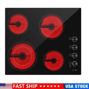 Xkitchen 20.5" Electric Cooktop 4 Burners Ceramic Glass Stove Top Drop-in 6700W - Picture 1 of 12