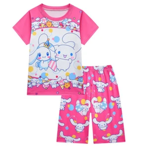 Cinnamon dog 3-10-year-old girls' sleepwear short sleeved casual home suit set - Picture 1 of 21
