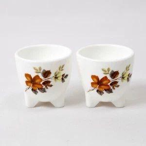 FRENCH EGG CUPS PAIR MID CENTURY MODERN OPAL GLASS - Picture 1 of 5