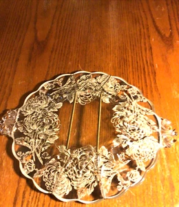 Schöne Sterling Silber Überfang Glasplatte/Platte mit hängendem Draht dahinter - Bild 1 von 9