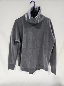 Athleta Womens Cozy Funnel Neck Sweatshirt Size M Heather Gray Heavy Chunky EUC - Picture 1 of 13