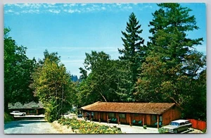 Postal cromada Sherwood Forest Motel Ole & Len Olson Garberville California - Imagen 1 de 3