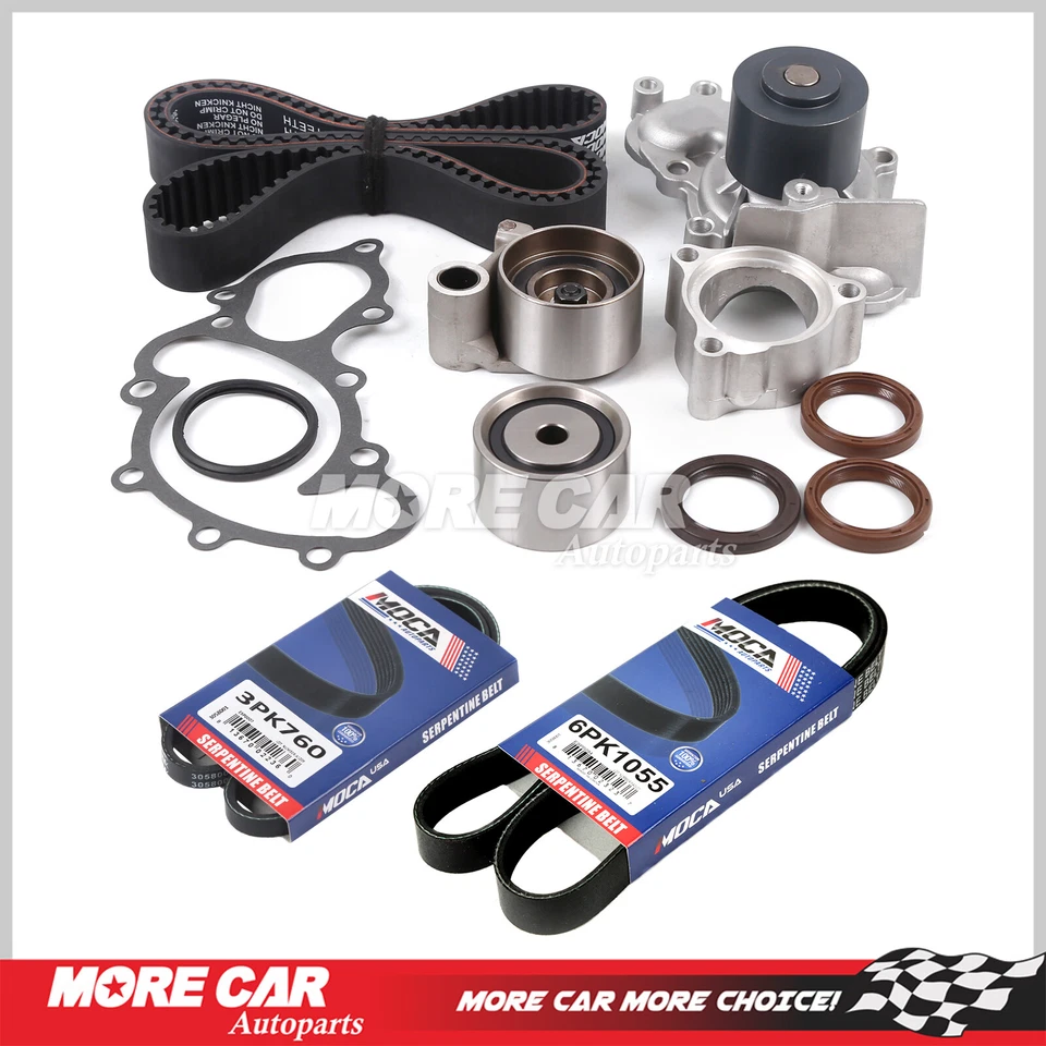 Kit de correa de distribución bomba de agua 2x correas de transmisión aptas para Toyota Camry 1988-1991 2,5 L V6 Foto 1 de 4