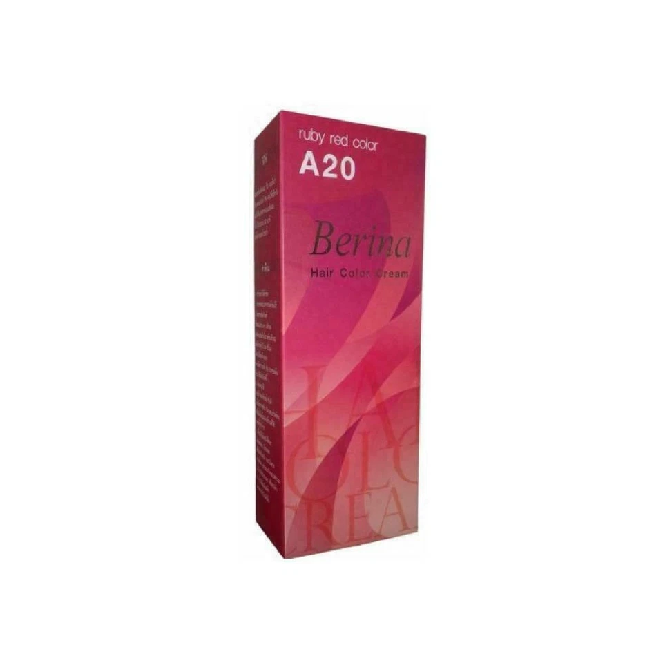 Berina Color de Cabello Crema A20 Rojo Rubí 60 ml Tinte de Cabello Moda Súper Permanente Foto 1 de 1