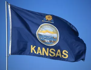 KANSAS STATE FLAG new superior quality 2x3ft size fade resist flag us seller - Picture 1 of 3