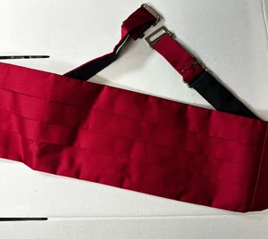 Christian Dior Cummerbund Red Vintage Formalwear Pleated up to 42 in - Picture 1 of 4