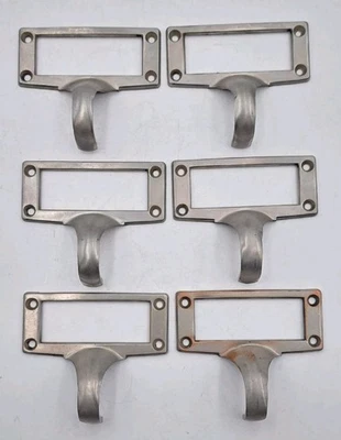 Lote de 4 herrajes archivador cajón tiradores tarjetero etiqueta vintage Foto 1 de 4