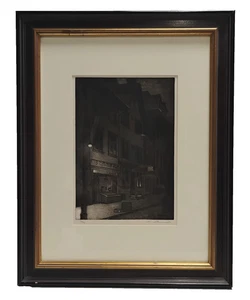 SIGNIERT #7/90 George Stimmel Radierung Stadtlandschaft Nacht Schaufenster Druck 19X15 - Bild 1 von 7
