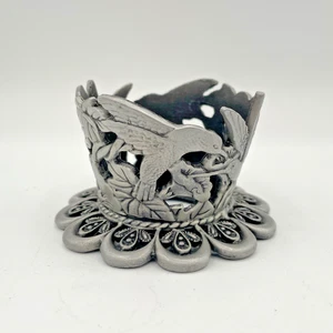 Pewter Hummingbird Bottle Holder or Votive Holder - Bird Art Nouveau - Picture 1 of 7