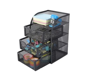 3 Tier Small Drawer Storage Organizer for Office Supplies - Black - Picture 1 of 8