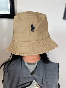 NWT Polo Ralph Lauren Bucket Hat Beige Embroidered Logo 2XL/3XL - Picture 1 of 7
