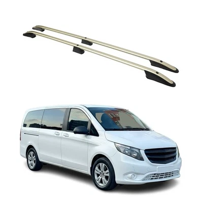 Baca de techo de aluminio rieles laterales para Mercedes Metris 2016-2024 MWB bronce 2 piezas Foto 1 de 4