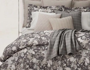 Ralph Lauren Full Queen grau Blumen Avery Luxe Baumwolle Bettbezug $ 500 - Bild 1 von 11