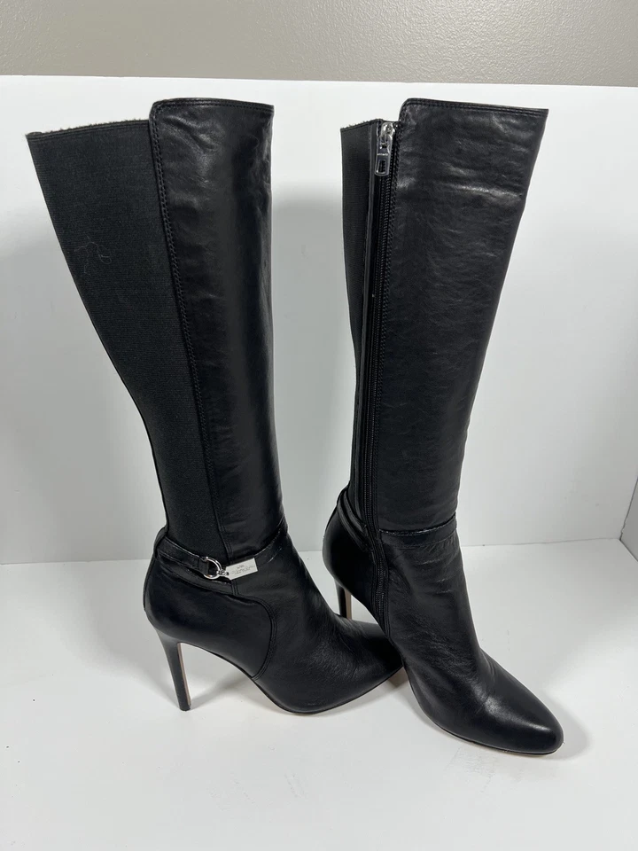 BOTAS COACH ULTIMA JOELHO ALTO COURO PRETO TAMANHO 8.5 - Imagem 1 de 4