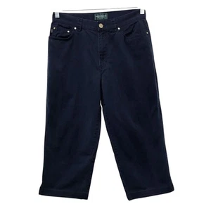 Lauren Jeans Co Ralph Lauren Pants Womens 10 Petite Capri Blue - Picture 1 of 9