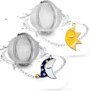 2pcs Loose Leaf Tea Steeper with Freddy's Sun and Moon Couple Costume Pendant - Picture 1 of 5