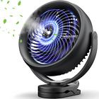 Cooling Misting Fan Clip Fan, 10000Mah Rechargeable Battery Operated and Desk Fa