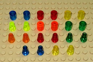 LEGO Redondo y Cono 1 x 1 sin Top Trans Color Mixto -Nuevo-22 piezas-Ciudad, Amigos... - Imagen 1 de 4