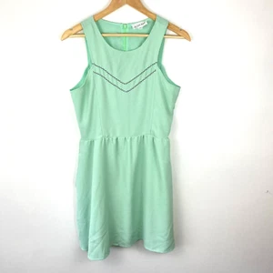 Olive + Oak Sleeveless Mini Dress Women's Medium M Mint Green Western Festival - Picture 1 of 13