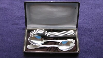 Silver Plated Set 8 cutlery  Melchior cupronickel  USSR. - Image 1 of 4