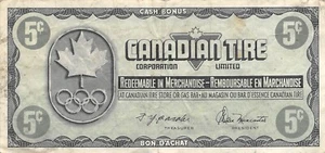 Canada Tire  5  Cents   ND. 1976   Olympiad  Series  Circulated Banknote KW - Picture 1 of 2