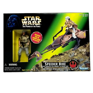 Star Wars POTF 1997 SPEEDER BIKE w/ PRINCESS LEIA ENDOR Figure - NEW SEALED! - Picture 1 of 7