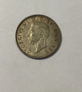 1941 Great Britain Two Shillings 0.5000 Silver ASW 0.1818 Oz Free Shipping - Picture 1 of 6