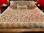 Comforter Ashley Furniture 6 Piece KING Set 2 King Shams 3 pillows Burgandy-Gold