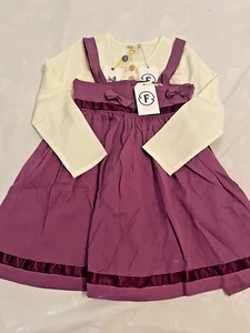 New Finding Foxtale outfit Girls Sz 6 Fable Knot Dress purple, cream blouse 2pc - Picture 1 of 14
